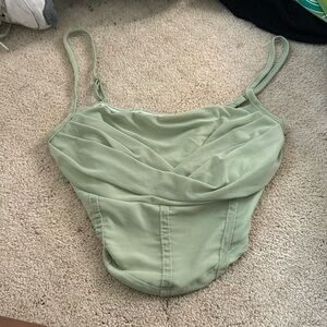 green corset top cropped